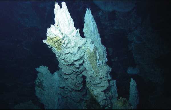 The Lost City hydrothermal field under the mid-Atlantic Ocean.