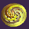 six fold gold spiral shield