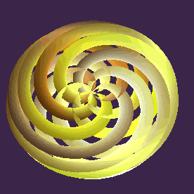 six fold gold spiral shield