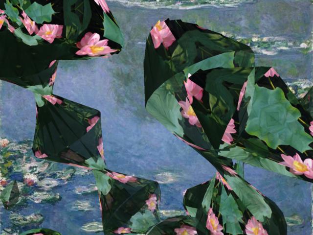 Monet water lilies with Lotus ... Click to get back to small image
