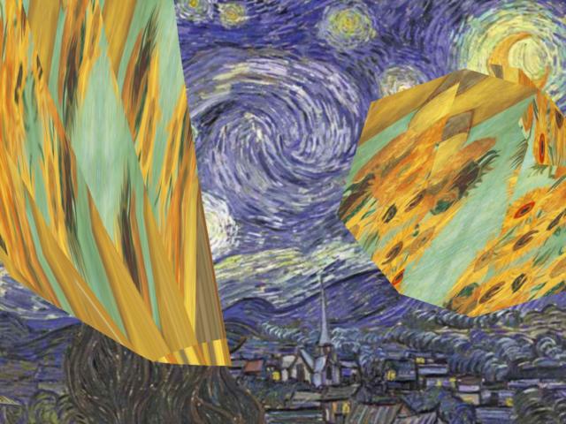 Van Gogh sunflower twisted tube ... Click to get back to small image