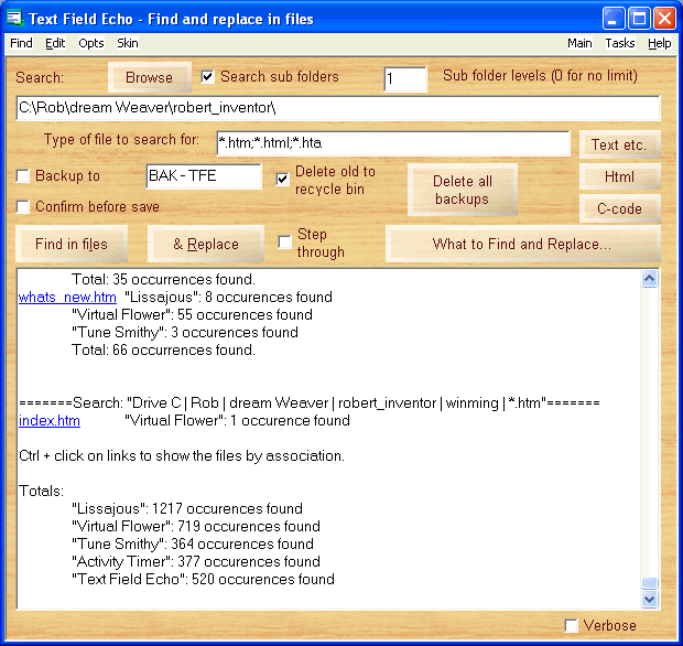 Find And Replace Text Program