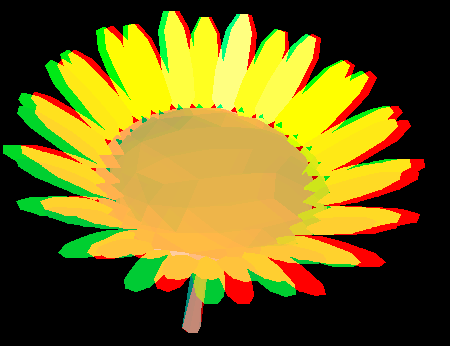 Sunflower coloured anaglyph