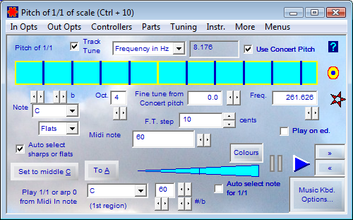 Pitch of 1/1 of Scale