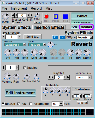 pitches and keyboard